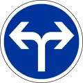B21e: vorgeschriebene Fahrtrichtung – rechts oder links