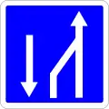 C30: Einengungstafel; Darstellung mit Gegenverkehr