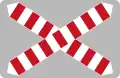 G1: Andreaskreuz für Bahnübergänge ohne Schranken oder Bereiche mit Flugbetrieb (horizontal)