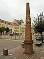Distanzsäule auf dem Markt