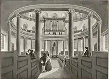Frankfurter Paulskirche, Blick in den Innenraum um 1830