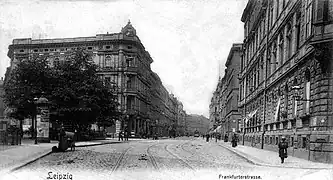 WaldstraßenviertelFrankfurter Straße, heute Jahnalleeum 1904