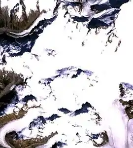 Nährgebiet des Franklin-Gletschers; im Bild rechts unten der Franklin-Gletscher