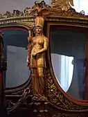 Eckfigur am 2. Krönungswagen Köng Maximilian I. Joseph von Bayern, im Marstallmuseum Nymphenburg