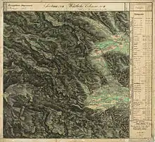 Das Gebiet von Wielfresen in der Franziszeischen Landesaufnahme, ca.&nbsp;1835