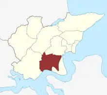 Lage des Erritsø Sogn in der Fredericia Kommune