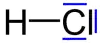 Chlorwasserstoff mit drei freien Elektronenpaaren.
