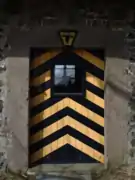 Teichhaus am Ober-Mooser Teich; Eingangstür mit Wappen der Riedesel
