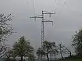 Originalmast von 1928 der Verbindung Scheibenhardt–Pforzheim als Anbindung der WLAG an die Badische Landessammelschiene