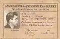 Pass Dschebrailows (als Akmed Michel), ausgestellt 1945 von der Nationalen Vereinigung französischer Kriegsgefangener
