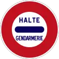 B11 bis: Straßensperre: Gendarmerie