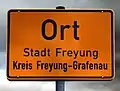 Ortstafel für den Ortsteil Ort