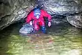 Der kleine See kurz hinter dem Eingang der Frickenhöhle.