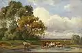 Friedrich Albert Schmidt, Landschaft mit Kühen am Wasserloch, Muscarelle Museum of Art at the College of William & Mary