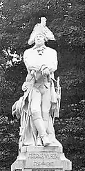 Für die ehemalige Berliner Siegesallee schuf der Bildhauer Adolf Brütt in der Denkmalgruppe&nbsp;29 ein Standbild Friedrich Wilhelms&nbsp;II. Enthüllt wurde es am 22. März 1900. Brütt gelang es, Friedrich Wilhelm&nbsp;II. als bequemen Genussmenschen darzustellen, ohne der Figur die unerlässliche königliche Würde zu nehmen. Die elegante Generalsuniform der Zeit, der Degen und das Ordensband des Schwarzen Adlers betonen die Würde, während die legere Haltung, der Spazierstock, die weiche Hand mit wulstigen Fingern und das schwammig gezeichnete Gesicht „den Eindruck von Körperfülle und Dekadenz“ vermitteln. Als Seitenbüsten waren der Figur Johann Heinrich von Carmer und Immanuel Kant zugeordnet. Das Denkmal ist, allerdings ohne Kopf, erhalten und ruht zusammen mit weiteren Siegesalleefiguren seit Mai 2009 in der Zitadelle Spandau.