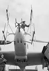 Antennen – „Hirschgeweih“ genannt – am deutschen Nachtjäger Bf&nbsp;110