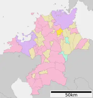 Lage Fukuchis in der Präfektur