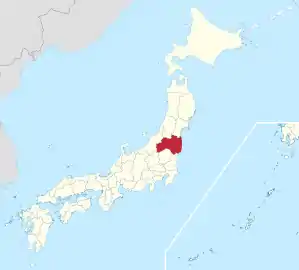 Lage der Präfektur Fukushima in Japan