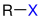 Allgemeine Struktur der Halogenkohlenwasserstoffe mit blaumarkierten Halogen = F, Cl, Br, I