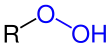 Allgemeine Struktur der Hydroperoxide. R ist ein organischer Rest.
