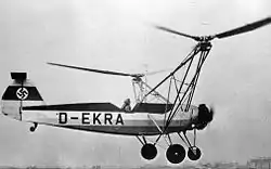 Focke-Wulf Fw 61, 1936, mit dem die erste Autorotationslandung gelang