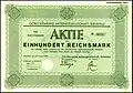 Aktie über 100 RM der Görickewerke AG vom 30. August 1929