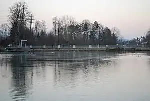 Der Gübsensee kurz nach Sonnenuntergang in Richtung Osten