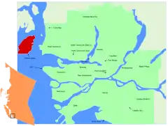 Lage in der Region Metro Vancouver