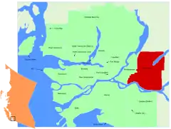 Lage in der Region Metro Vancouver