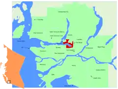 Lage in der Region Metro Vancouver