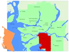 Lage in der Region Metro Vancouver