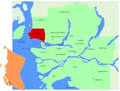 Lage in der Region Metro Vancouver