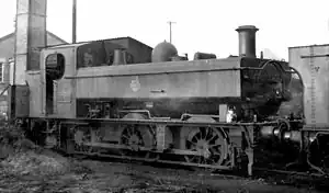GWR 1621 in Betrieb in Stourbridge, Dezember 1958