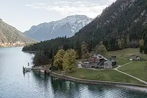 Blick vom nördlichen Zugangsweg zur Gaisalm.