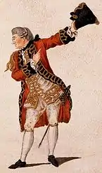 David Garrick als Benedick in Shakespeares Much Ado About Nothing