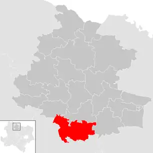 Lage der Gemeinde Gars am Kamp im Bezirk Horn (anklickbare Karte)