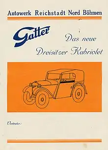 Werbeprospekt zum Gatter-Auto aus dem Jahr 1932