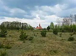 Die einst evangelische, jetzt römisch-katholische Kirche in Gawrzyjałki/Gawrzialken (Wilhelmsthal)