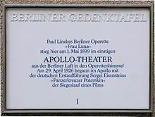 Berliner Gedenktafel an der Friedrichstraße 218