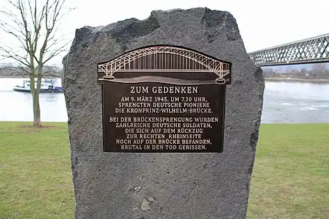 Gedenktafel an der Kronprinz-Wilhelm-Brücke