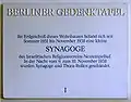 Berliner Gedenktafel ehemalige Synagoge Neu-Tempelhof