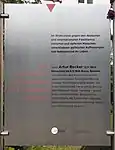 Gedenktafel am ehemaligen Wohnhaus, Schlichtallee 1, in Berlin-Rummelsburg