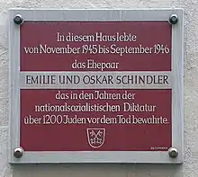 Gedenktafel,Emilie und Oskar Schindler,Watmarkt 5a