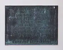 Gedenktafel für Johann Peter Eckermann