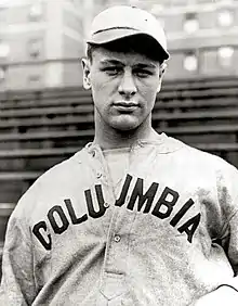 Lou Gehrig im Trikot des Baseball-Teams der Columbia University