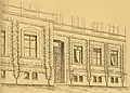 Spalierreben an der Südfront der Lehranstalt in Geisenheim/R. – historische Abbildung.