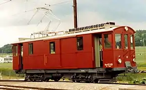 Der SZB Gem 4/4 121 am 5. Juni 1984 in Biberist.