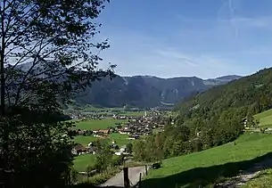 Bezau, Blick vom Ortsteil Halde