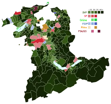 Stärkste Partei nach Gemeinden