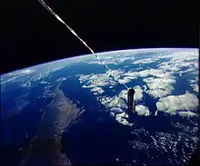 Agena-Raketenstufe am Sicherheitsband, zweiter Versuch mit Gemini&nbsp;12 (1966)